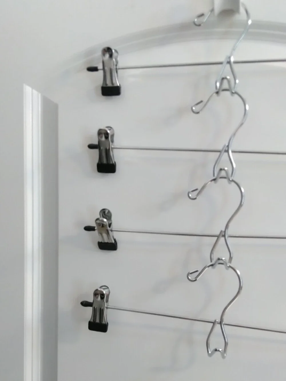 Multi-Tier Metal Skirt/Pant Hangers with Clips - Silver